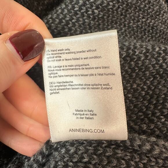 ANINE BING Plaid Sweater Wool Blend Crew Neck Chunky Knit Buffalo Check Boxy - Picture 14 of 14